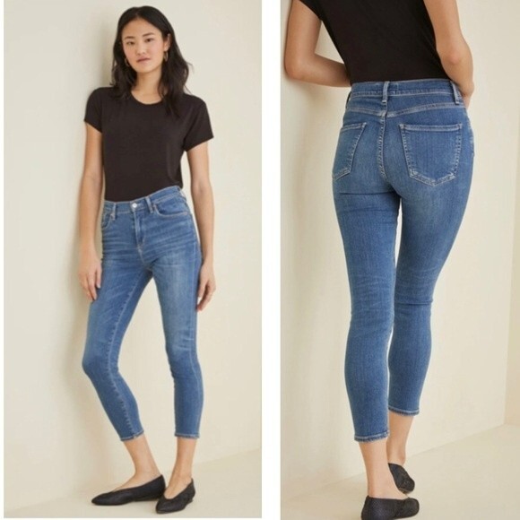 AGOLDE Los Angeles Premium Exclusive For Amour Vert Sophie Crop Size 26 - Picture 2 of 10